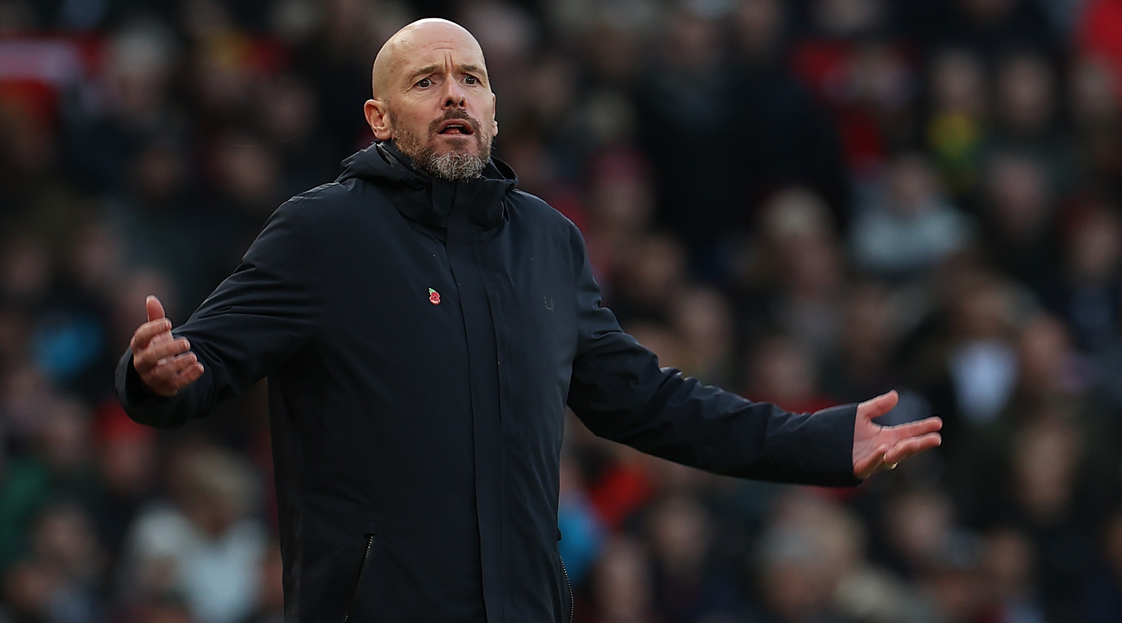 Why will Manchester United manager Erik ten Hag not be in the dugout against Everton?