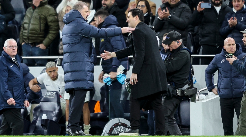 Tottenham manager Ange Postecoglou asked about clash with Bournemouth boss Andoni Iraola and his response is brilliant